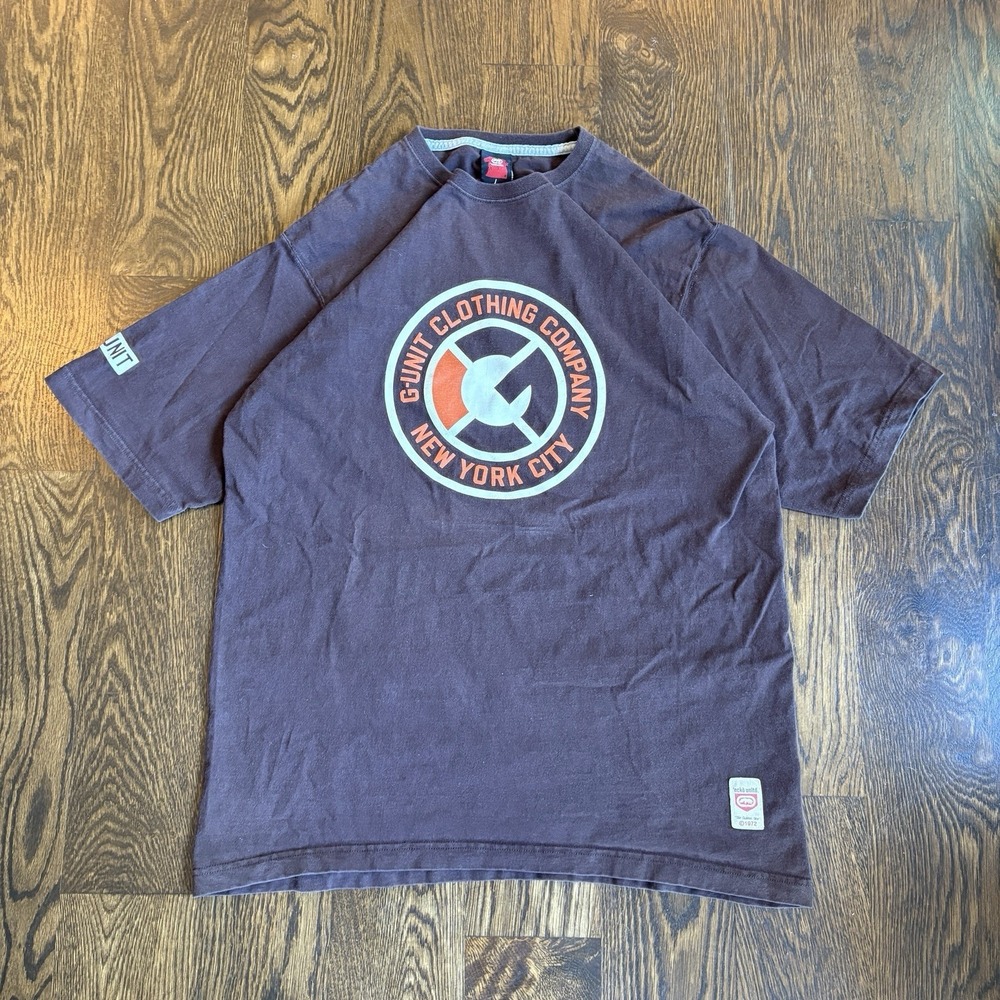 Vtg Y2K Ecko Unltd G-Unit Clothing Co T Shirt L Brown 50 Cent Hip Hop Streetwear